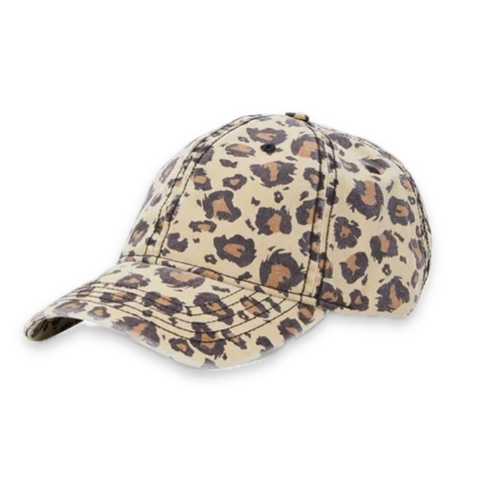 Time And Tru Leopard Cotton Twill Baseball Hat